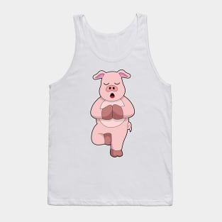 Pig at Yoga on a Leg Tank Top